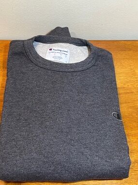 Champion Men's Crewneck Sweatshirt - Charcoal Gray Size LARGE